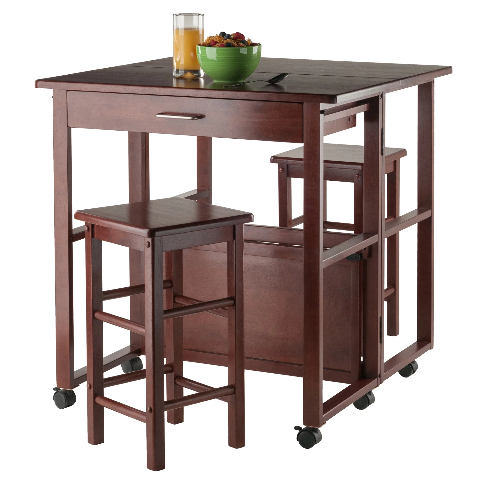 Winsome Wood Fremont 3-Pc Space Saver Set, Walnut Finish