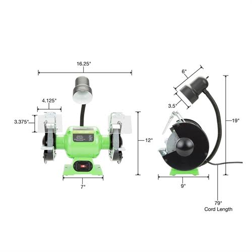 Great Neck 80058 6x22 Bench Grinder with Lamp