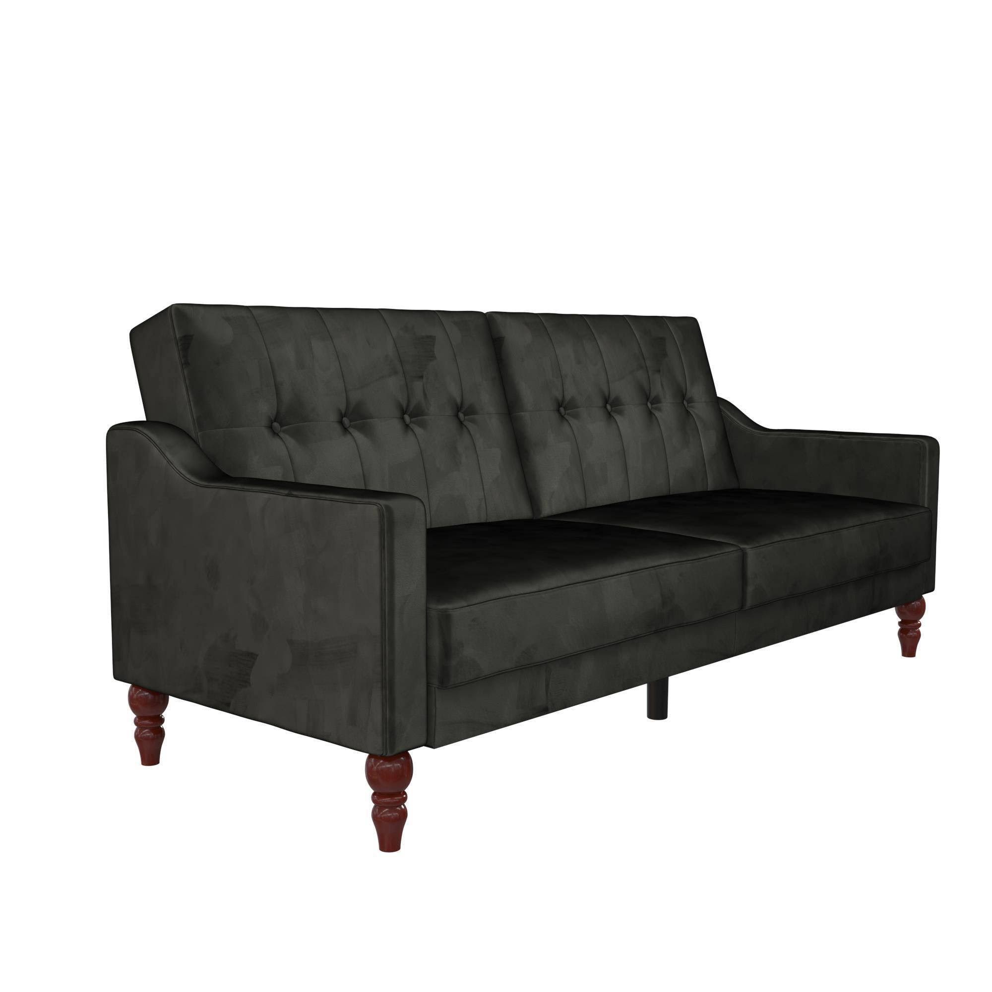 Novogratz Beatrice Coil Futon Convertible Sofa Bed u0026 Couch - Black