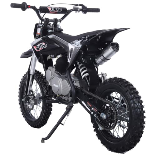 X-PRO 125cc Kids Dirt Bike Pit Bike Youth Dirt Pit Bike with 4-Speed Semi-Automatic Transmission, Big 14"/12" Tires!