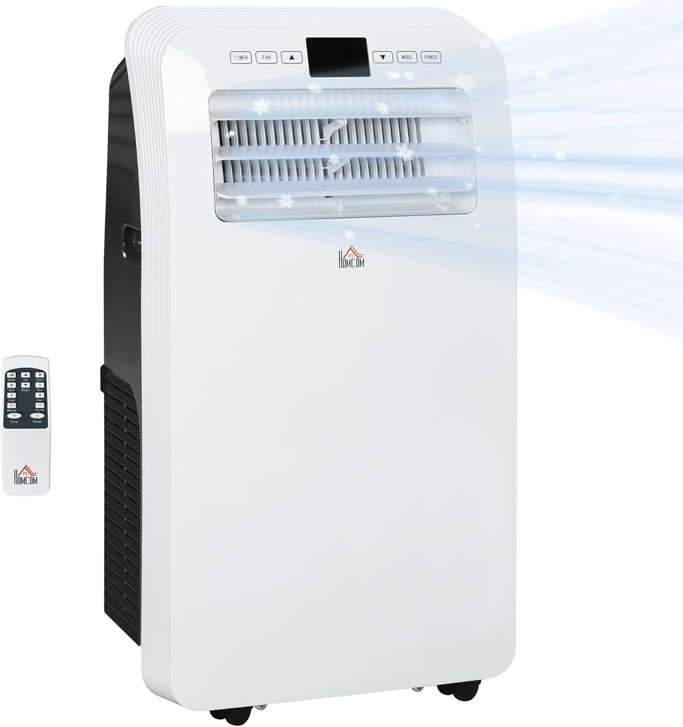 HOMCOM 12000 BTU Portable Air Conditioner for Rooms Up to 550 Sq. Ft., 3-in-1 AC Unit with Dehumidifier, Cooling Fan, Remote, 24H Timer On/Off, Window Installation Kit
