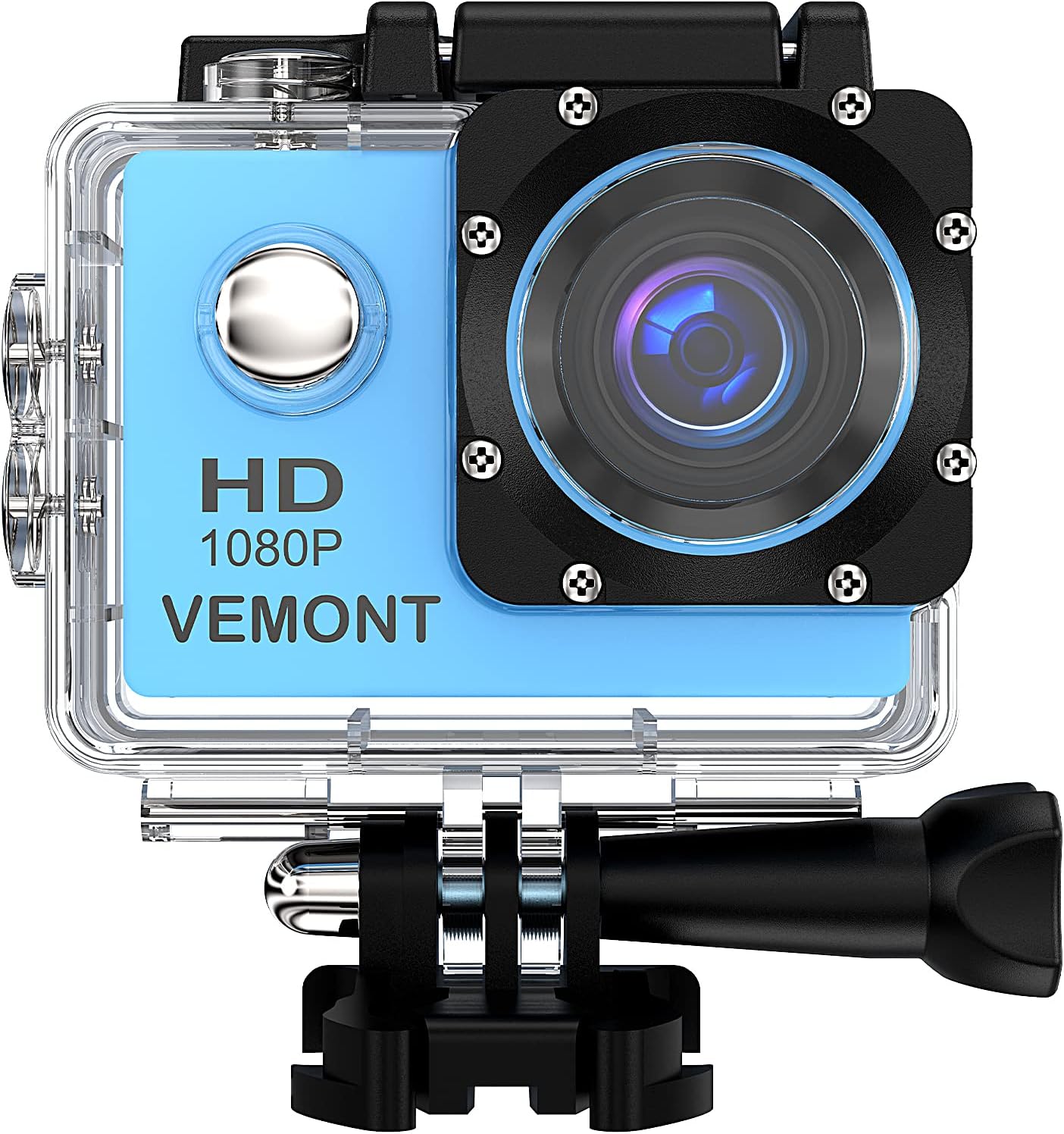 VEMONT Action Camera 1080P 12MP Sports Camera Full HD 2.0 Inch Action Cam 30m/98ft Underwater Waterproof Camera with Mounting Accessories Kit