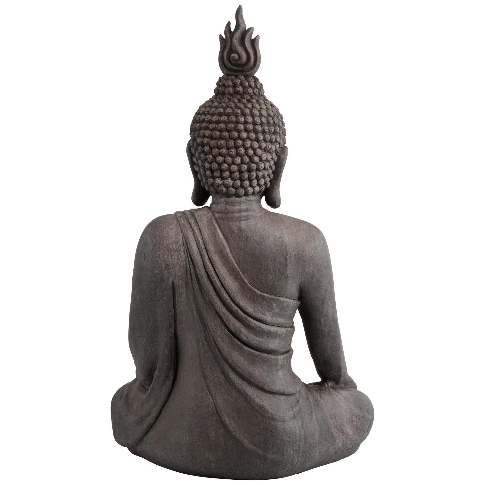 John Timberland Large Sitting Buddha Statue Sculpture Zen Asian Garden Decor Indoor Outdoor Front Porch Stone Gray Finish 42" Tall