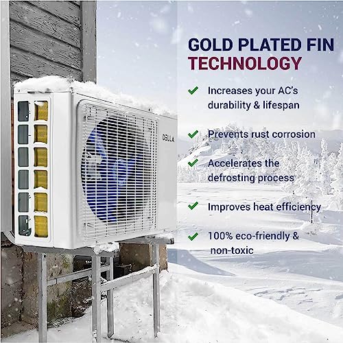 DELLA 18K BTU ODU 2 Zone 19 SEER2 208-230V Wifi Energy Efficient Multi Zone Ductless Mini Split Air Conditioner Heat Pump Full Set with 16ft Installation Kits