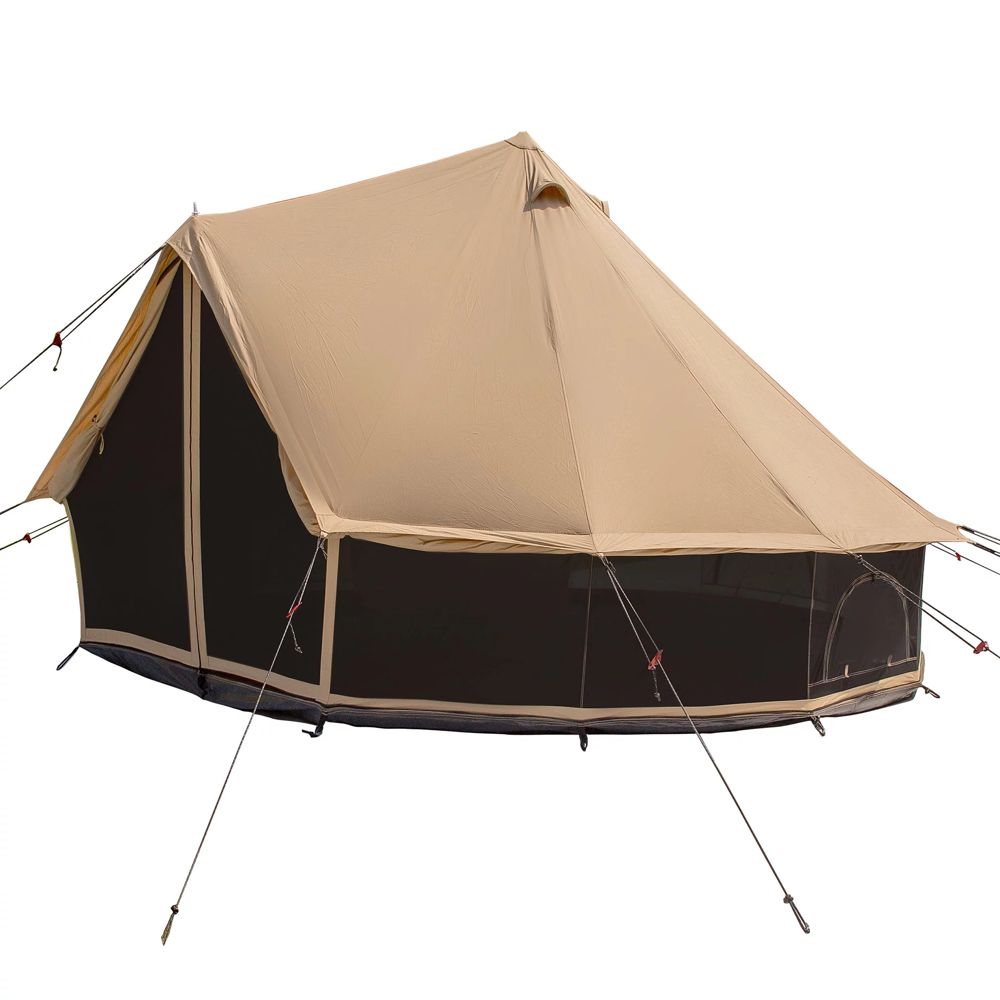 WHITEDUCK Regatta Canvas Bell Tent w/Stove Jack, Sandstone Beige, 13', Water Repellent 4-Season Camp