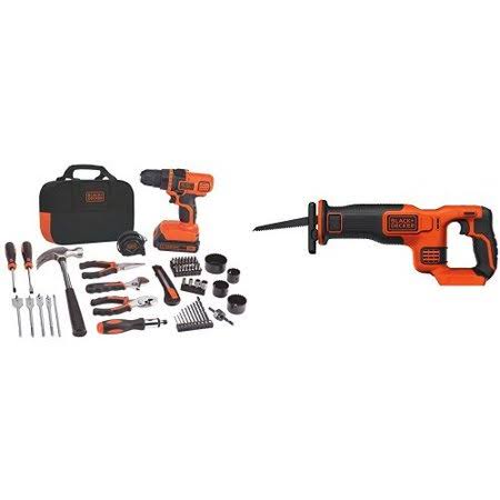 Black+decker LDX120PK 20-Volt Max Lithium-Ion Drill and Project Kit w/ Bdcr20b 20V Reciprocating Saw
