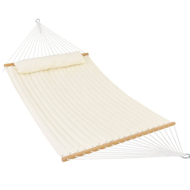 UPHA 11 ft. Padded Hammock with Spreader Bar Hammock - Blue Stripe