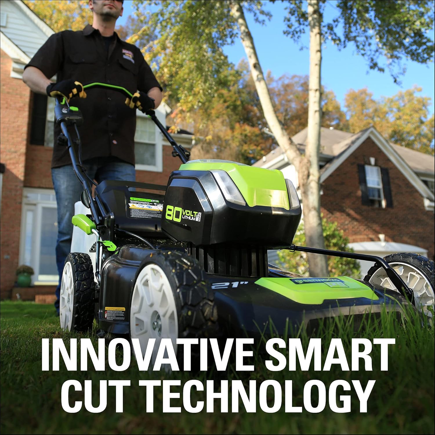 Greenworks Pro 80V 21" Brushless Cordless Lawn Mower, 4.0Ah Battery and 60 Minute Rapid Charger Included