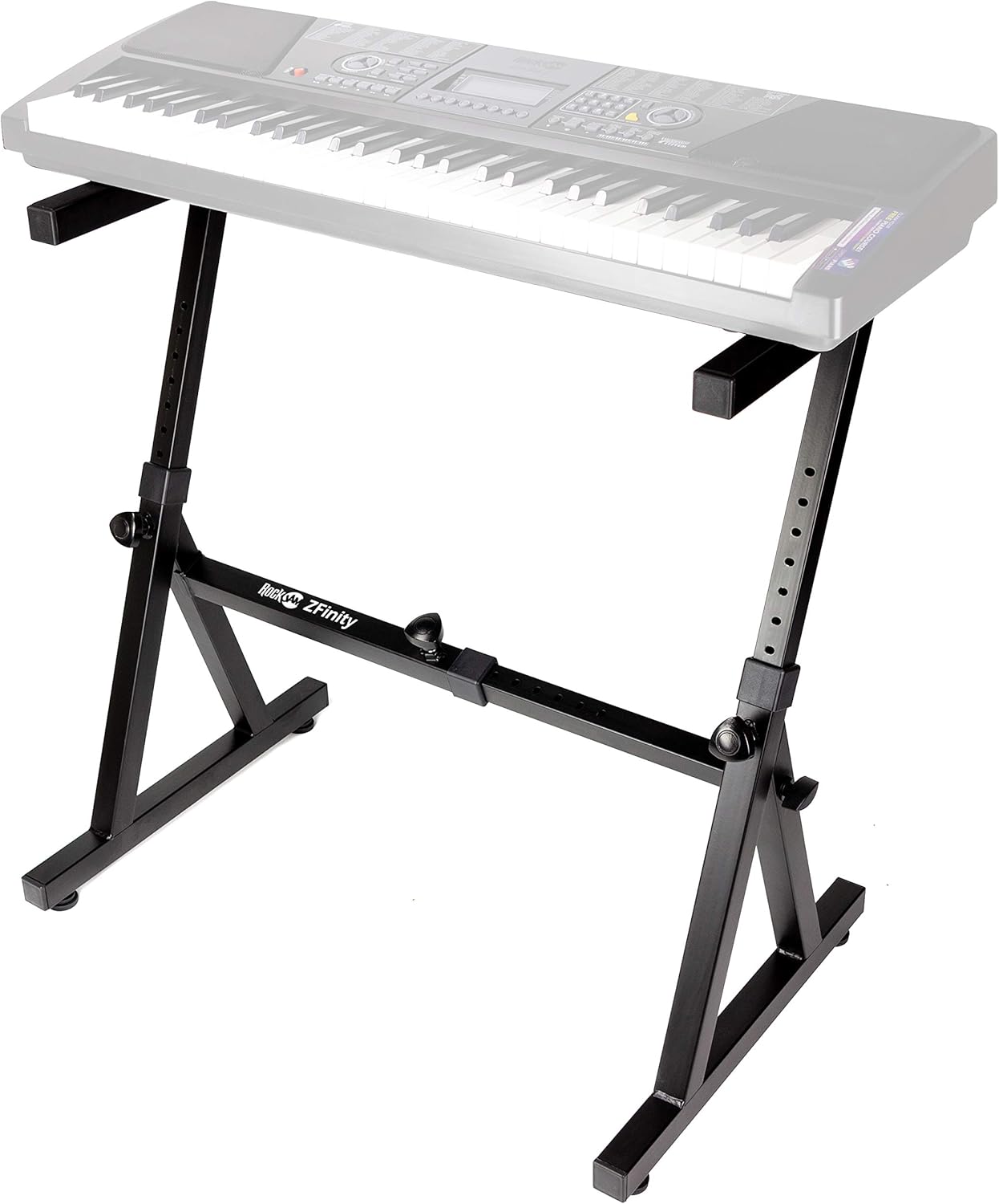 RockJam Z Style Adjustable and Portable Heavy Duty Music (Fits 54-88 Key Electric Pianos) Electronic Keyboard Stand (RJZZ363) Pack of 2