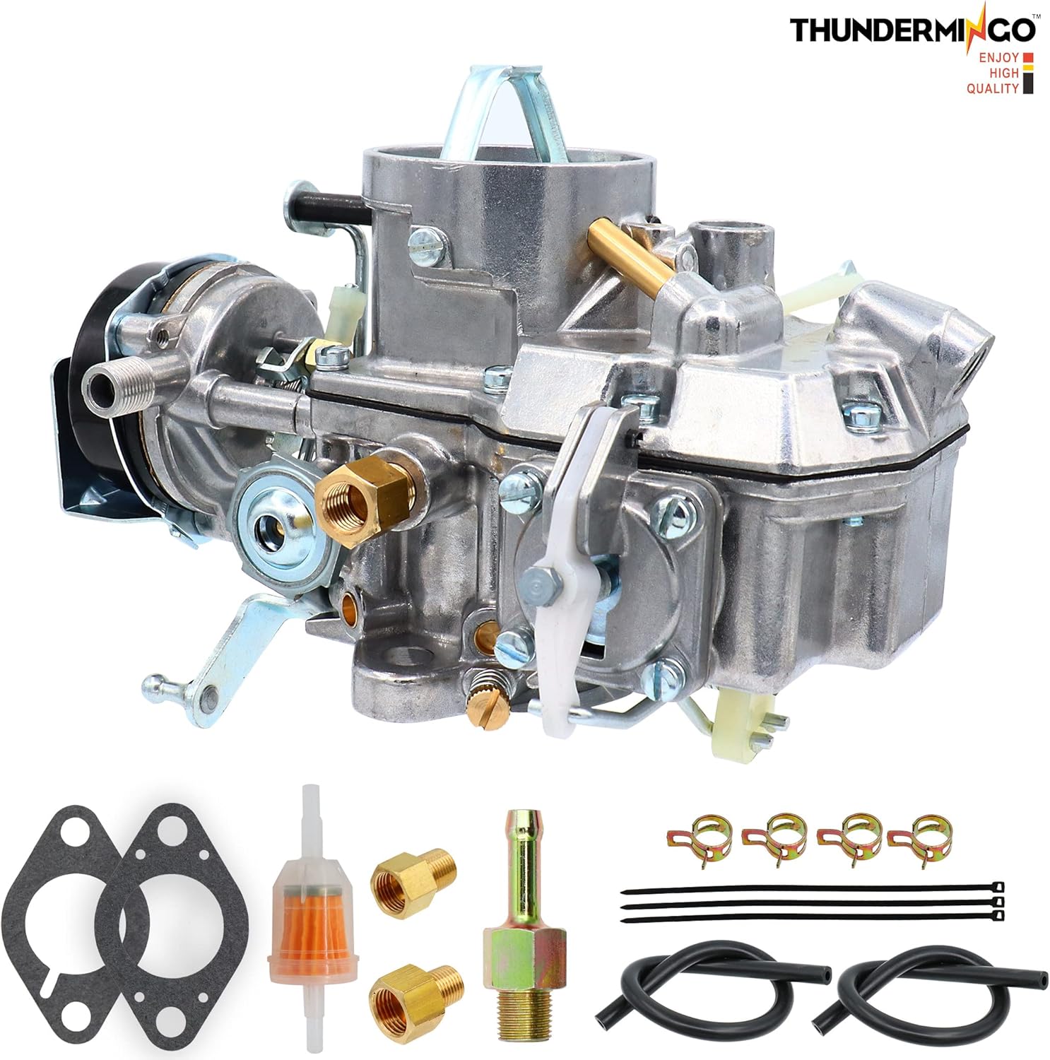 THUNDERMINGO 1 Barrel Autolite 1100 Carburetor Fits For 1964-1968 Ford Mustang Falcon Comet 200 223 262 CI Inline 6 CYL 170/200 CID Engines Automatic Choke,Replace ND1101