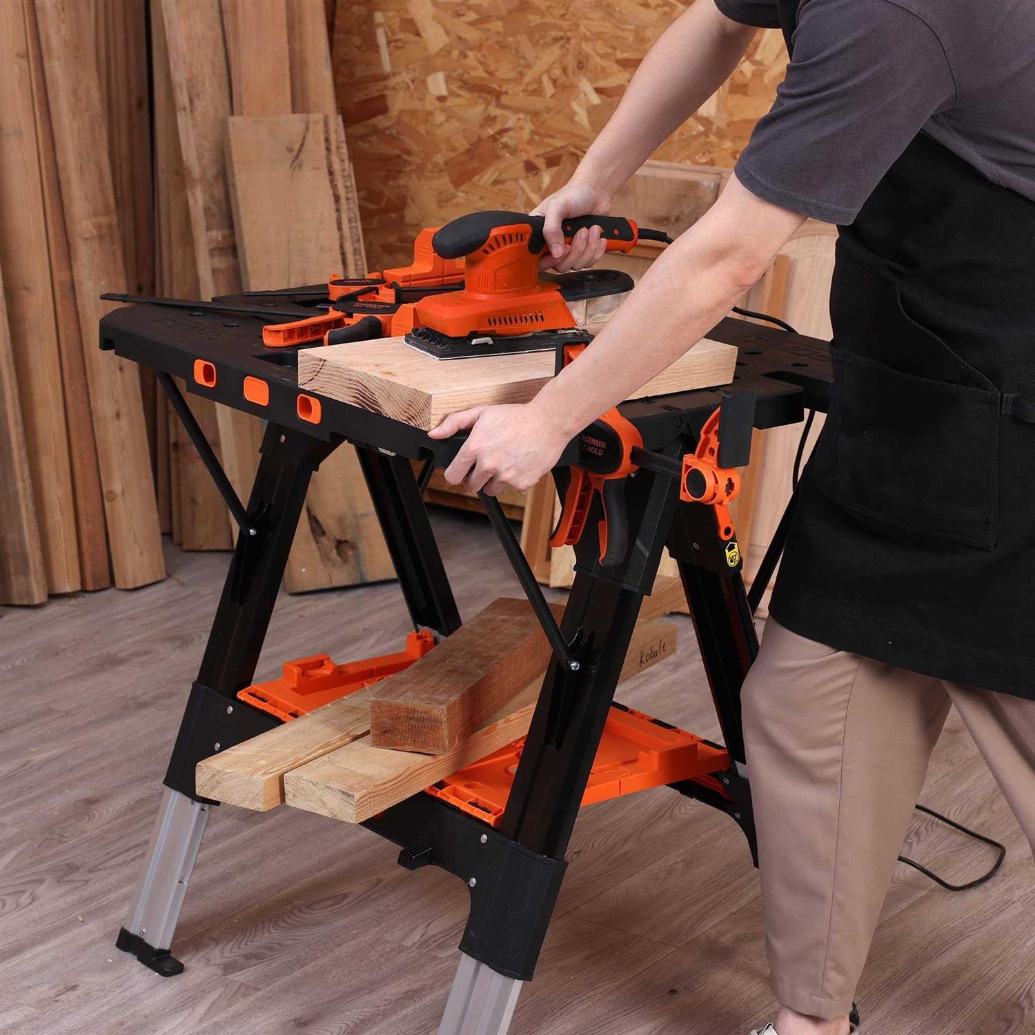 Pony Portable Folding Work Table 2-in-1 as Sawhorse & Workbench