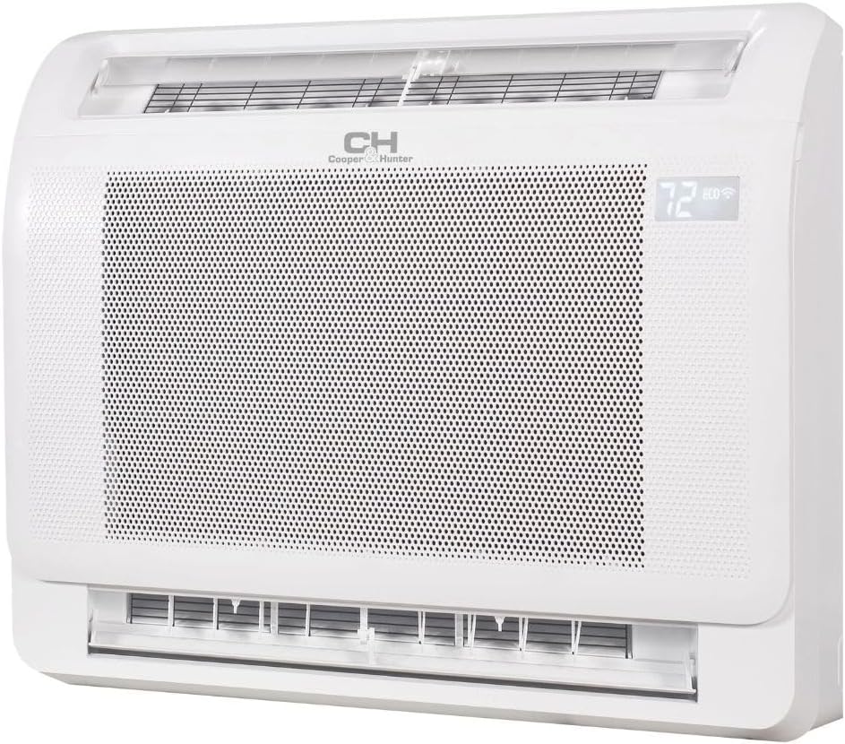 18,000 BTU Dual Zone 12k+12k Mini Floor Consoles with Installation Kits, 22.9 SEER2 1.5 TON 2 Zone Ductless Multi Mini Split AC System