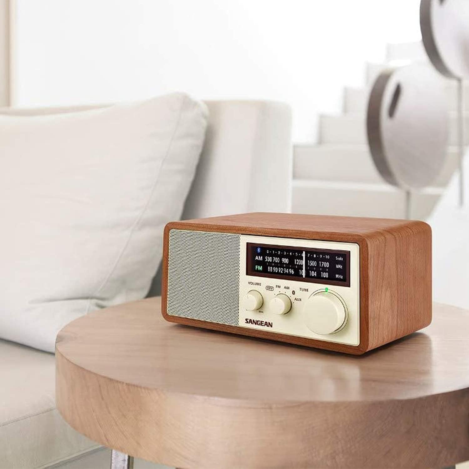 Sangean RA50562 Am and Fm Bluetooth Wooden Cabinet Radio, Multicolor