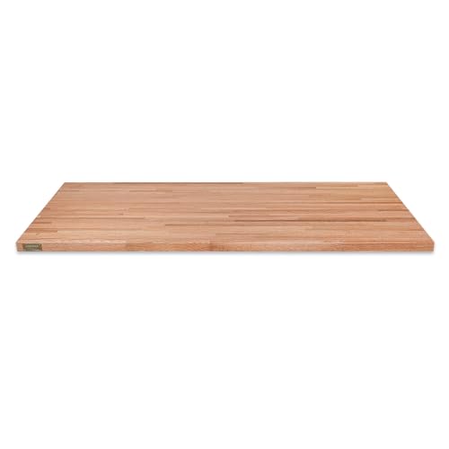 CONSDAN Butcher Block Counter Top, USA Grown Oak Solid Hardwood Countertop, Wood Slabs for Kitchen, Reversible, Both Side Polished, Prefinished with Food-safe Oil
