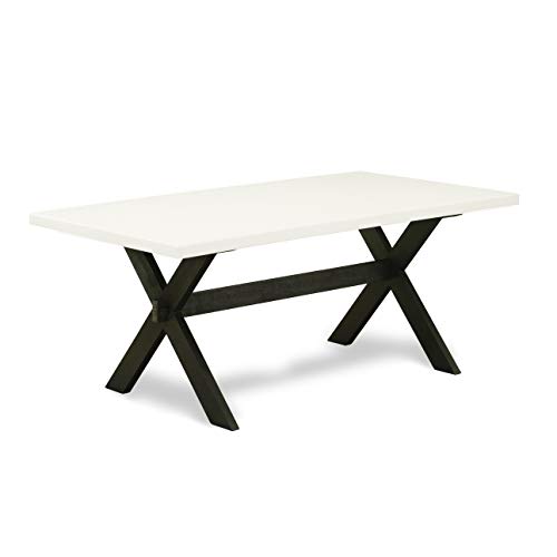 East West Furniture X-Style Mid-Century Modern Dining Rectangle Kitchen Table Top with Stylish Legs, 40x72 Inch, XT777