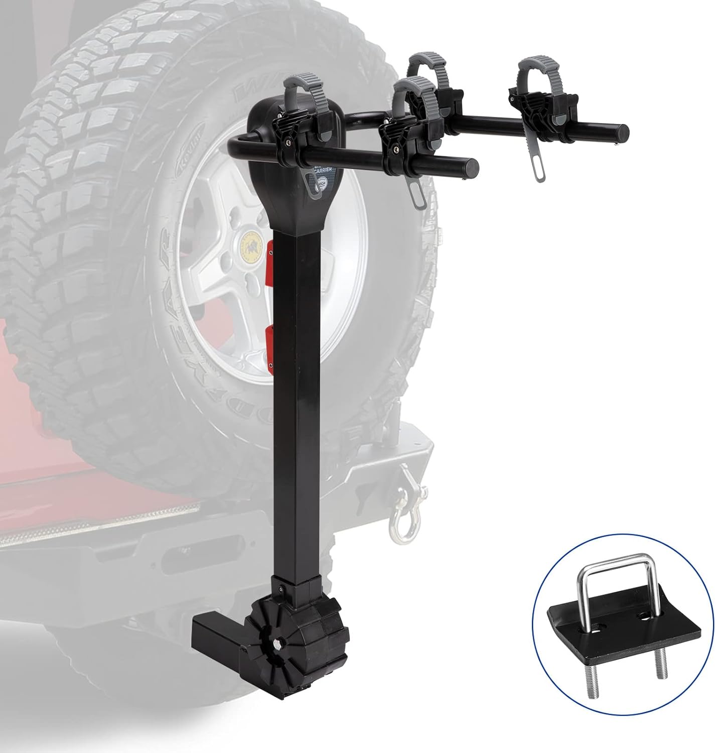 BUNKER INDUST 2-Bike Hitch Mount Carrier Rack,Heavy Duty Bicycle Carrier Foldable for Cars, Trucks, SUV's and minivans with a 2 Hitch Receiver