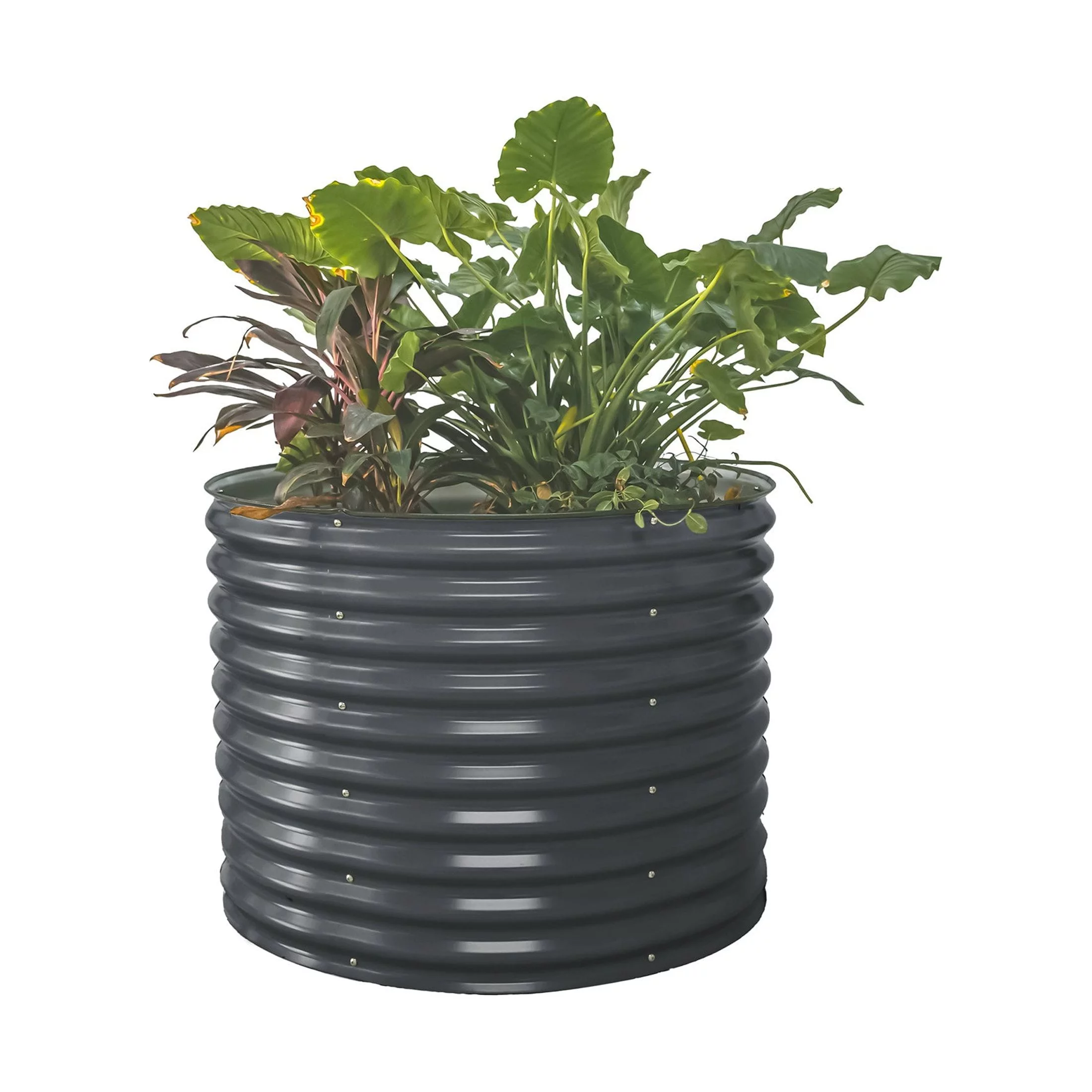 Vego Garden 32" Extra Tall 42" Wide Round Metal Raised Garden Bed Kit-Modern Gray - Curated Treasures Market