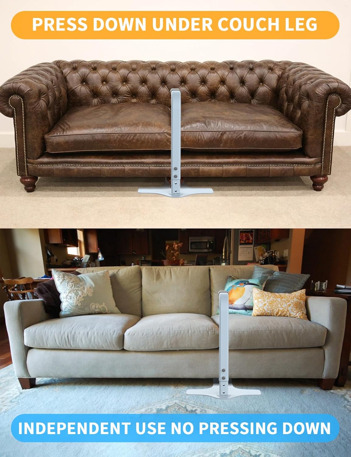 Couch Stand Assist, Chair Couch Lift Assist for Elderly sit to Stand, 25.6"/27.6"/29.6"/31.6" Four Heights Adjustable(Light Grey, Max 300LBs Capacity)