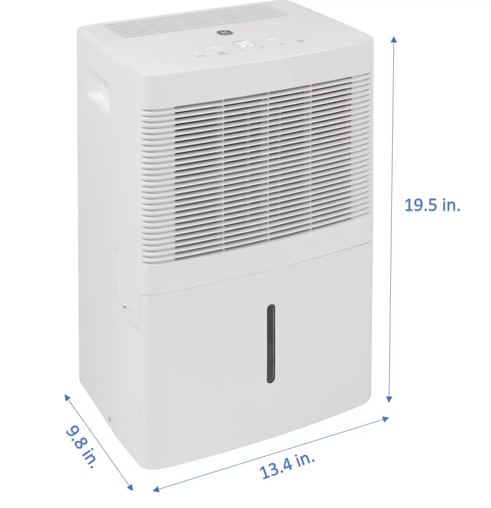 GE® 20 Pt Portable Dehumidifier for Damp Spaces, White, ADEW20LY