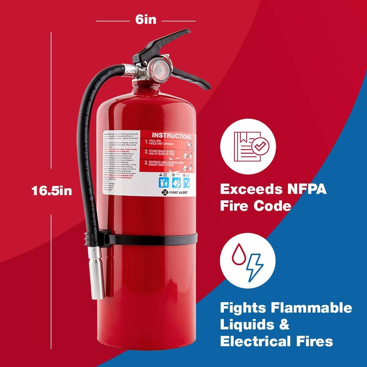First Alert PRO10 Commercial Fire Extinguisher, Red