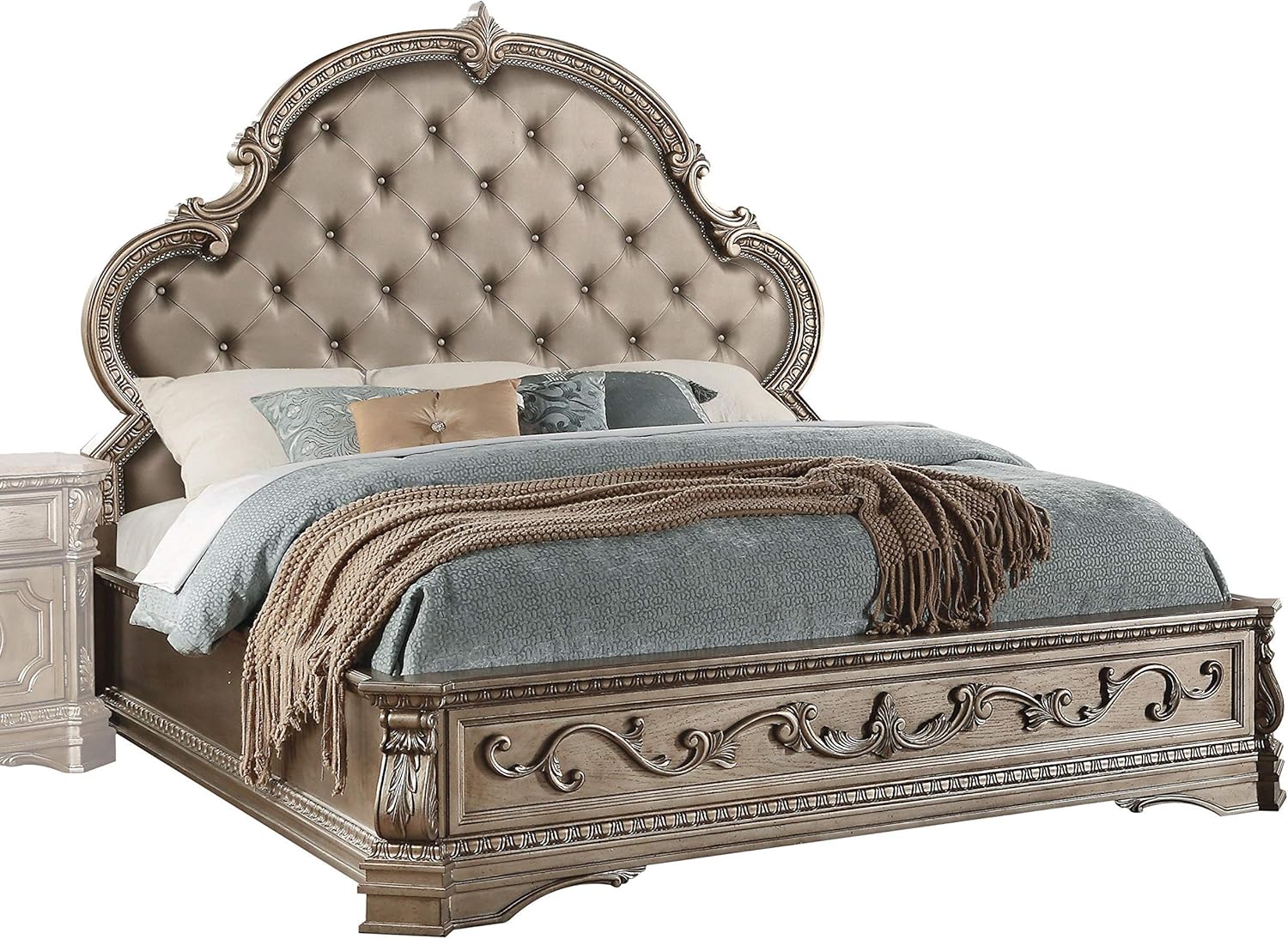 ACME Furniture Northville Eastern King Bed, Antique Champagne