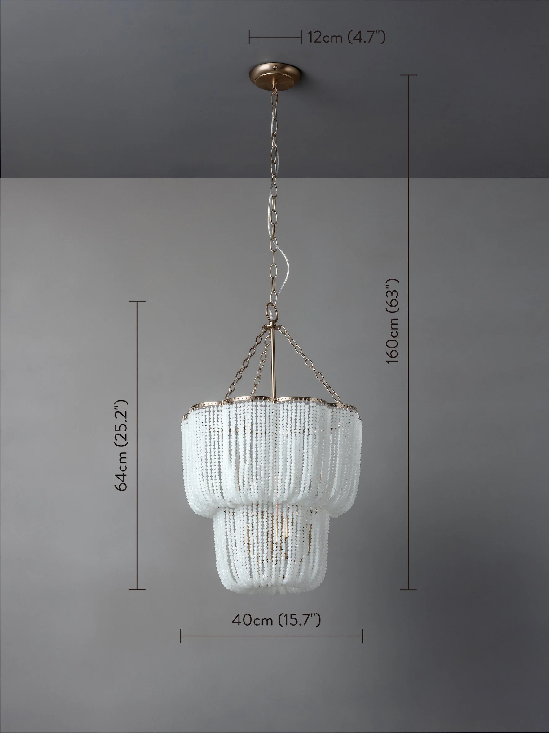 Pello - 4 light white scalloped chandelier