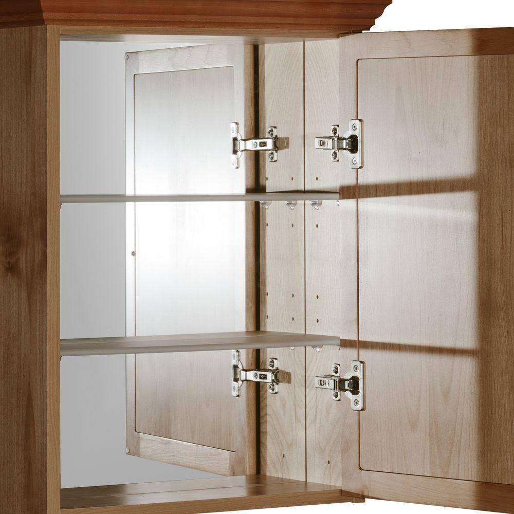 Simplicity by Strasser Shaker 19 in. W x 27 in. H x 6-1/2 in. D Framed Surface-Mount Bathroom Medicine Cabinet in Medium Alder 0