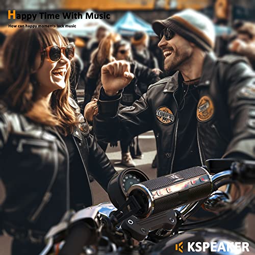 Motorcycle Speakers Bluetooth Waterproof Radio Audio System Built-in Amplifier, Great for ATV, Scooter Bike,12 Volt Vehicle,3 Inch Metal Mp3 Player, K2ch