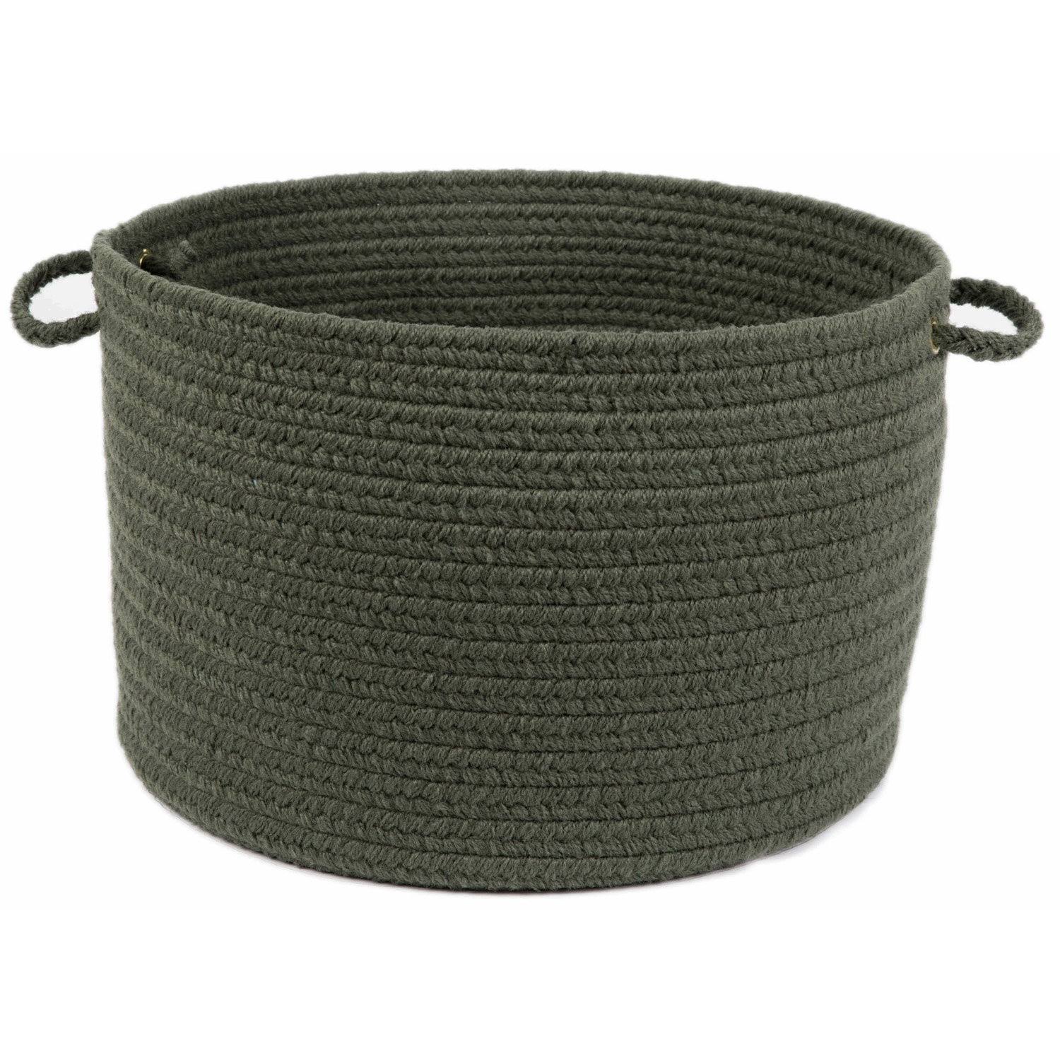 Maui Braided Solid Storage Basket, Dark Sage / 18&& x 12&&