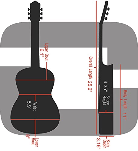 Crossrock Fiberglass Case for Baritone Ukulele with Removable Shoulder Straps and TSA Lock, White (CRF2020BUWT)