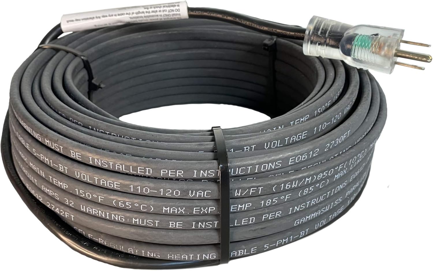 PipeMate Self-Regulating Heating Cable for Pipe Freeze Protection, 120V, 5Watts/Ft. (150 Feet)