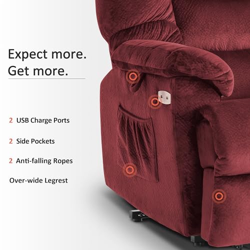 MCombo Triple Motor Power Lift Recliner Chair Sofa with Power Adjustable Headrest for Elderly People, Infinite Position, Fabric 7630 (Brown)