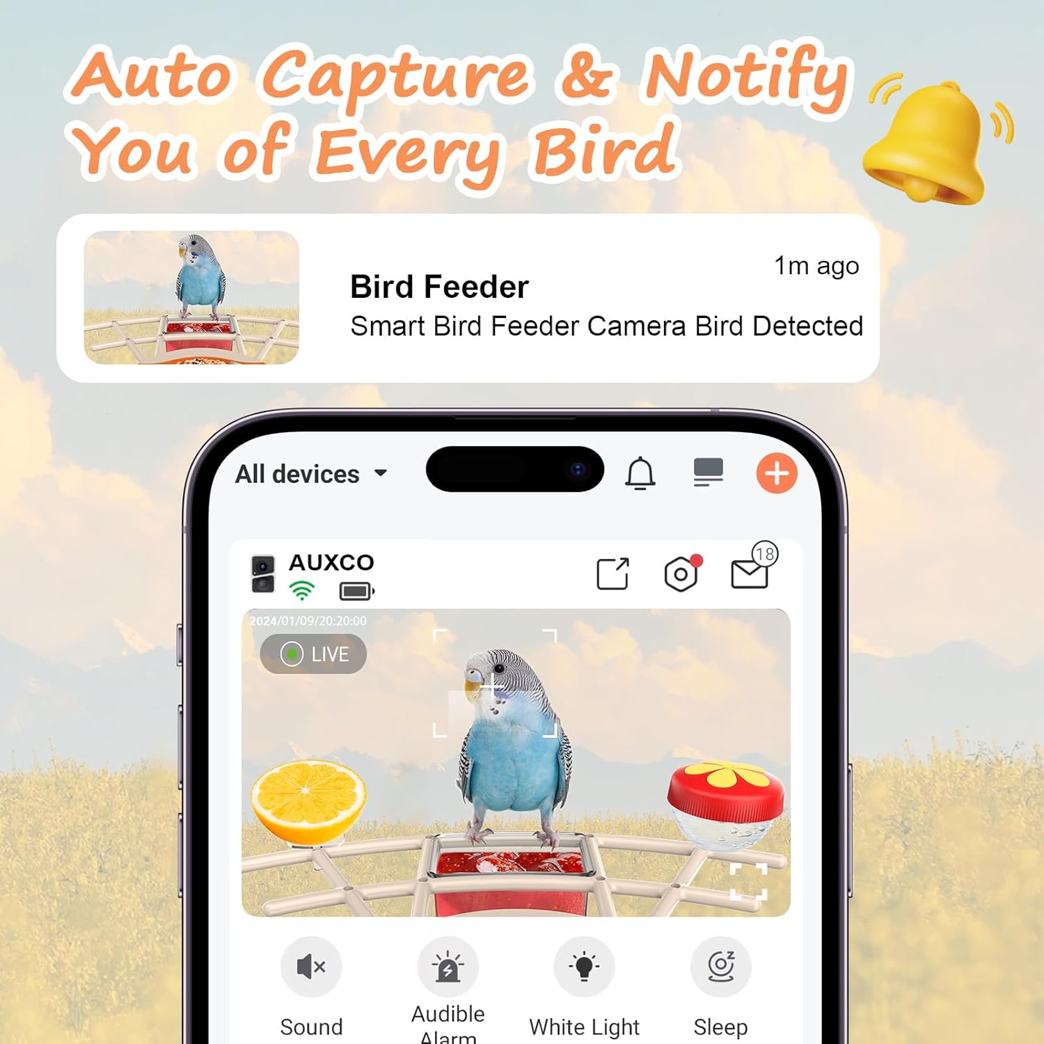 Bird Feeder with Camera, Smart Bird Feeder Camera with AI Identify, 4K Ultra HD Camera, Auto Capture Bird Videos & Instant Notification, Attract a Variety of Birds, Ideal Gift for Children’s Day