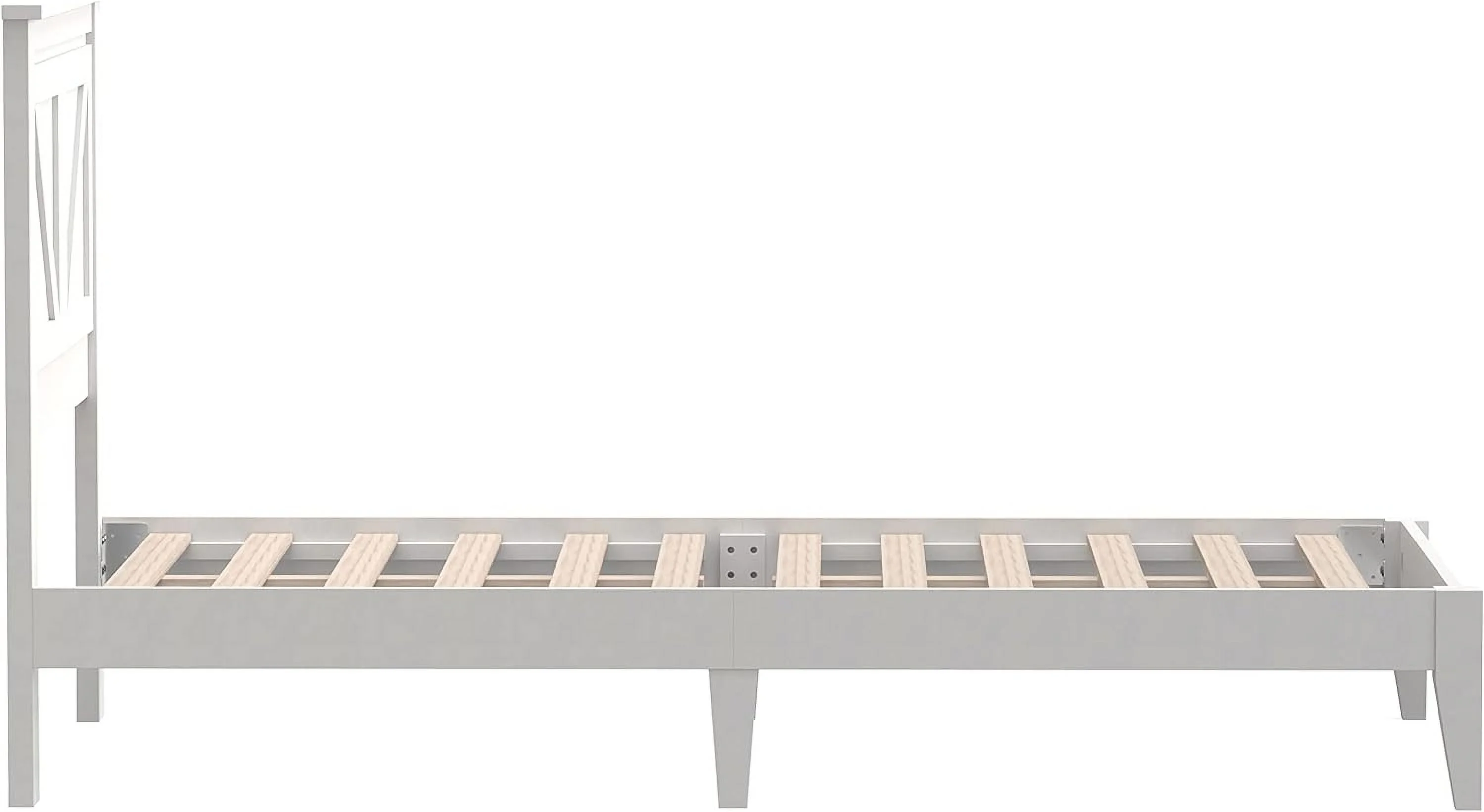 Farmhouse Solid Wood Platform Bed In - Gloss White