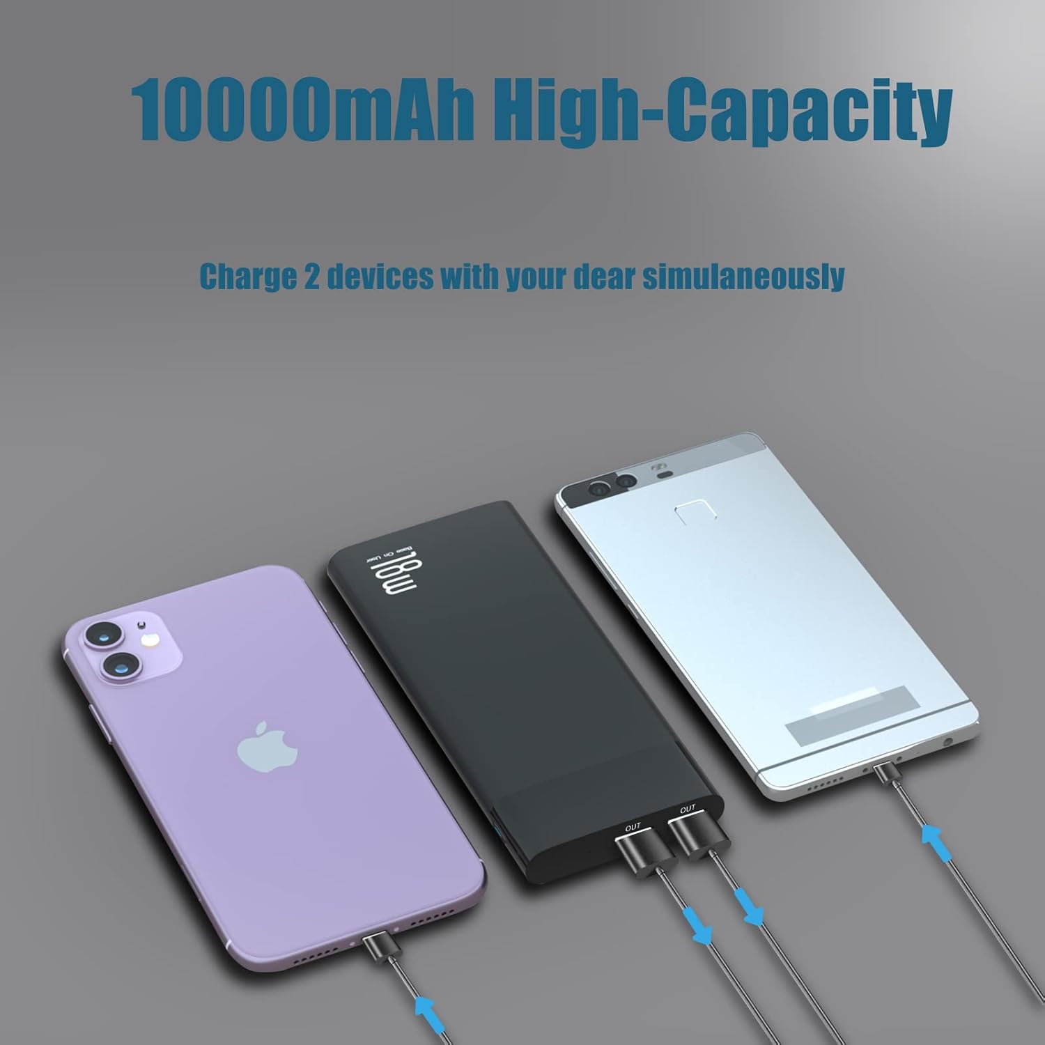 Lizvie 10000mAh Power Bank, Portable Smart WiFi(2.4G only) Camera HD 120 Degree Lens Angle Motion Detection Cam