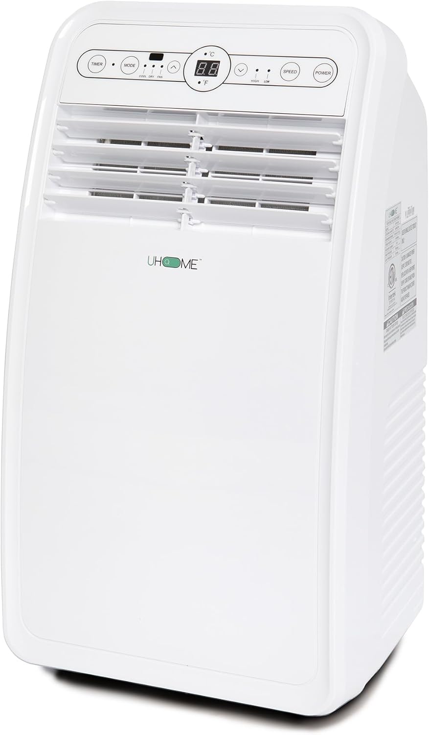 8000 BTU Portable Air Conditioner, 3-in-1 function Portable AC unit with Cooling, Dehumidifier, Fan, White, 24H Timer