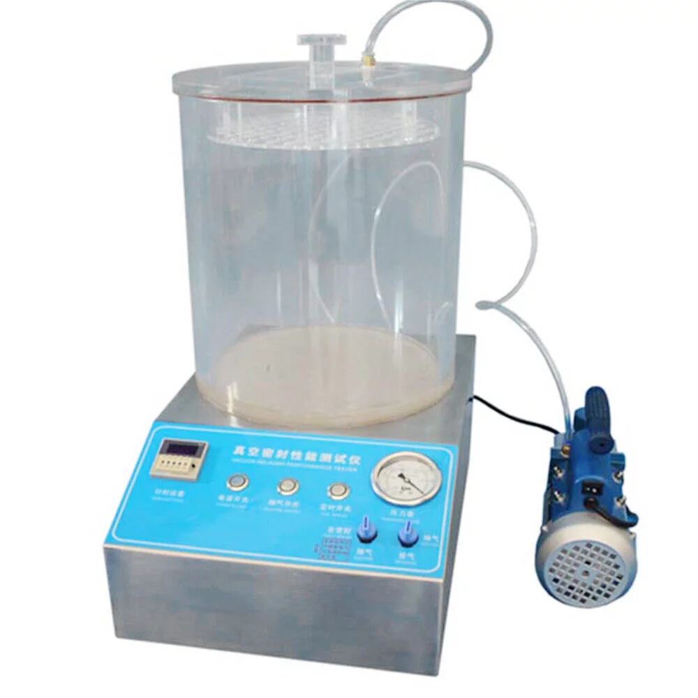 Vacuum Seal Tester Vacuum Sealing Performance Diagnostics Tester w/Vacuum Pump 270mmx270mmx200mm Suitable for Packaging Bags, Bottles 110V