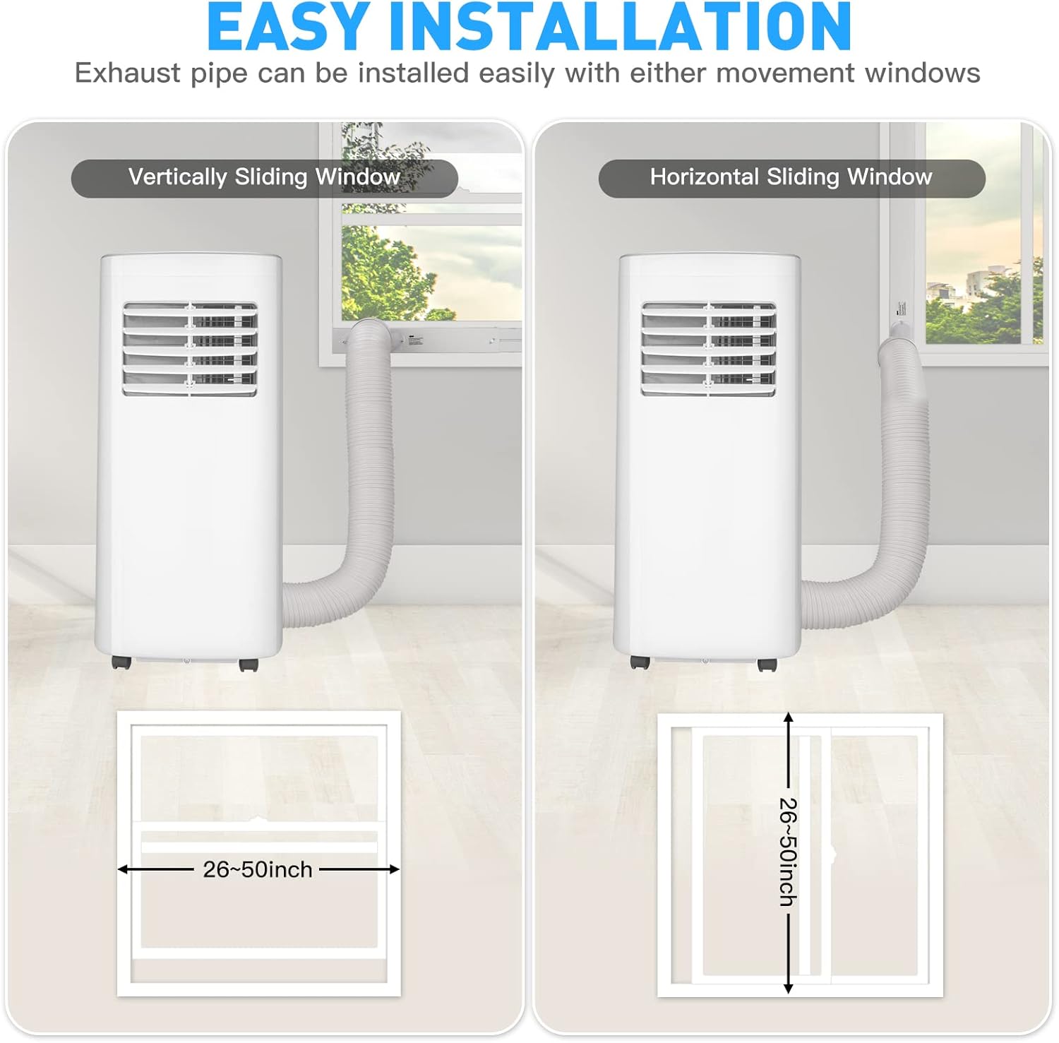 Portable Air Conditioners-8,000 BTU 3-in-1 Air Conditioner Portable with Dehumidifier and Fan Mode, Cools up to 200 square feet, Portable AC with Remote Control＆24 Hours Timer for Home, Office, Dorm.