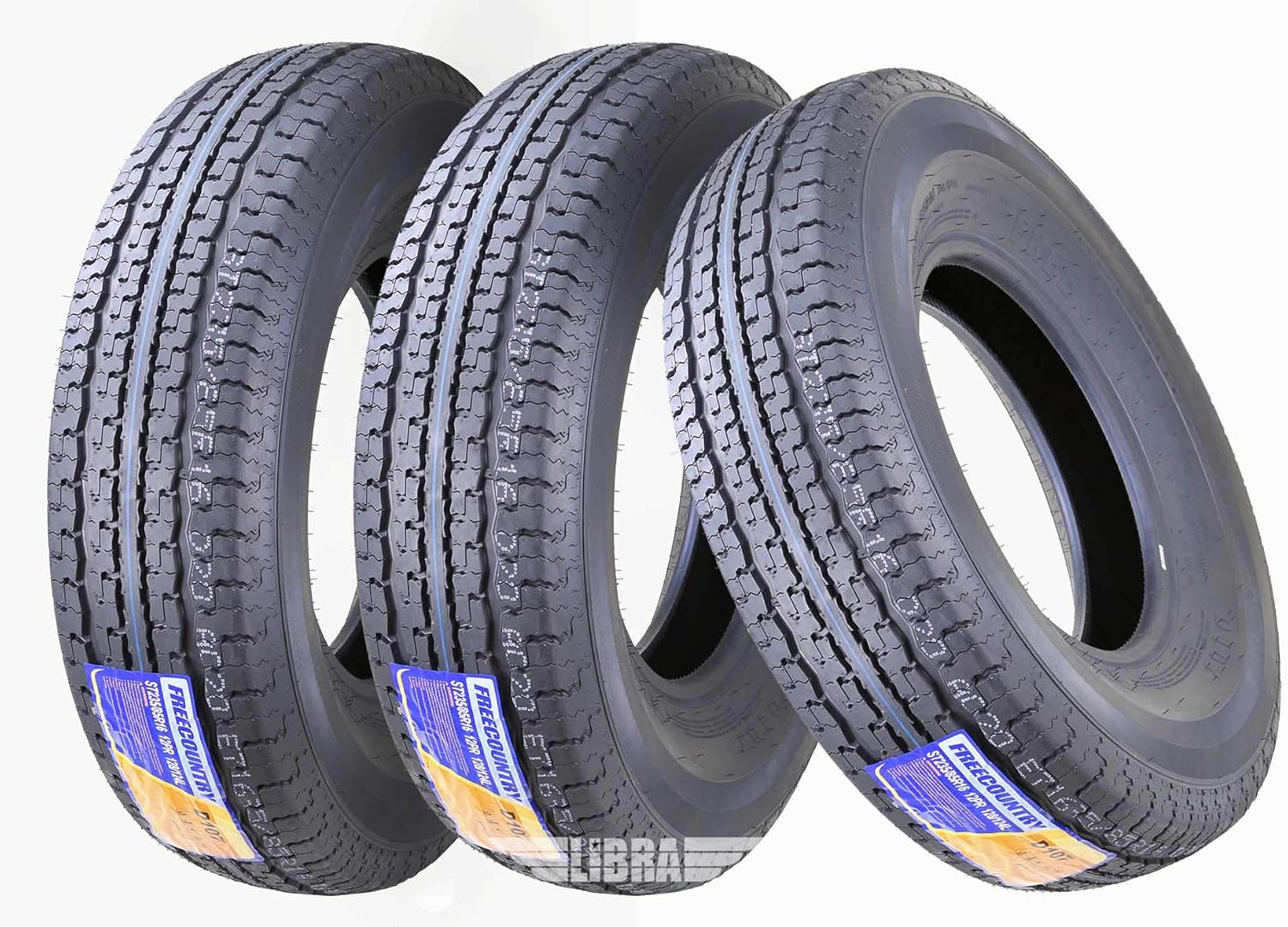 5 Premium Free Country Trailer Tire ST235 85R16 Radial 12PR Load Range F w/Scuff Guard