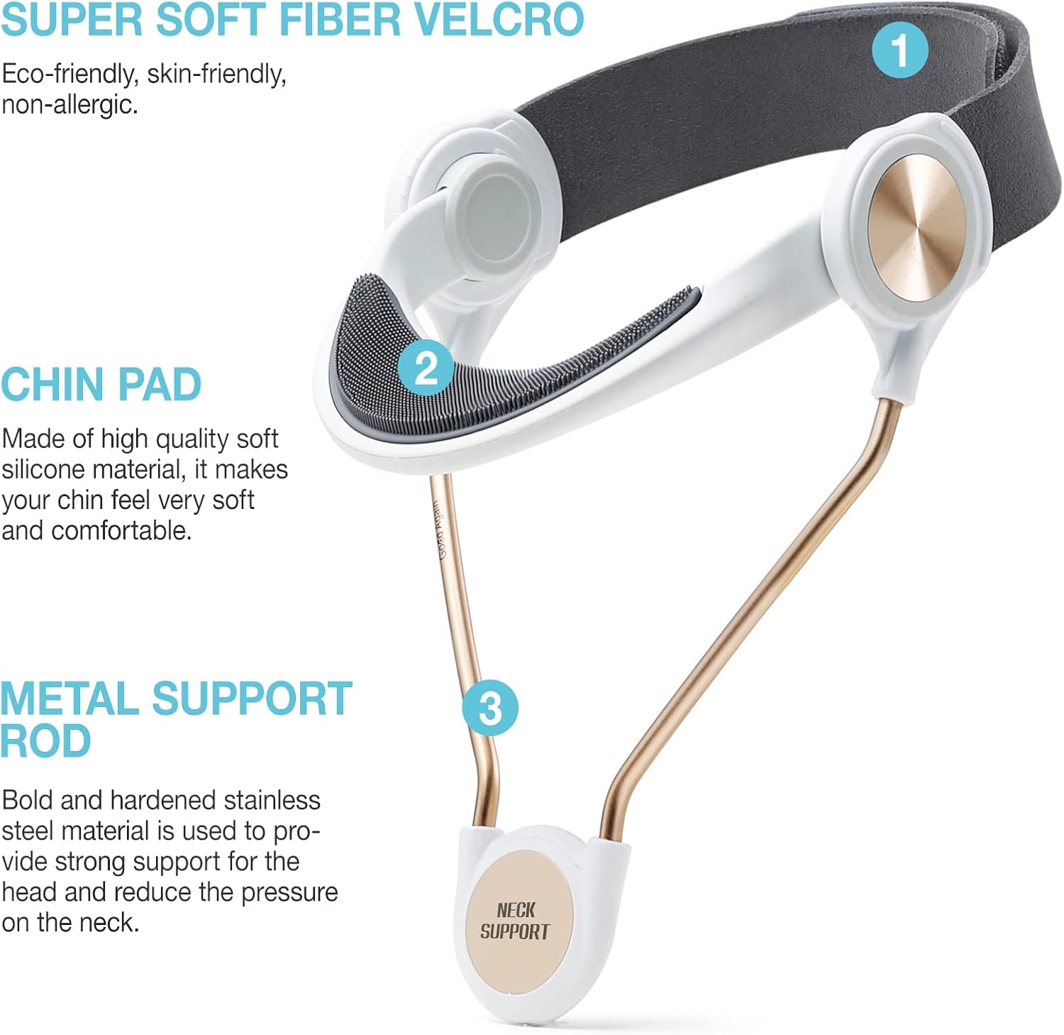 Neck Brace for Cervical Pain Relief, KEPTFIT Cervical Neck Traction Device, Neck Stretcher Cervical Traction, Helps Correct Forward Head Posture, While Easy to Wear, Adjustable, Breathable (Large)