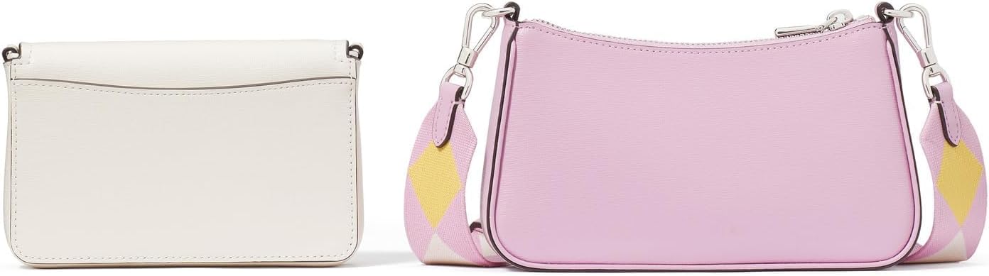Kate Spade New York Colorblocked Saffiano Leather Double Up Crossbody, Parchment Multi