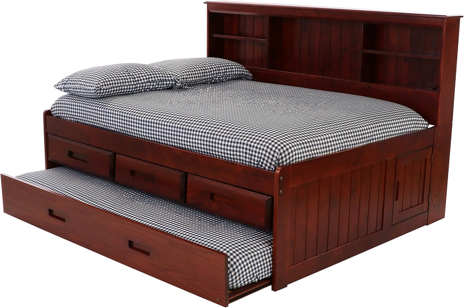 Discovery World Furniture Full Bookcase Daybed with 3 Drawers & Trundle Merlot