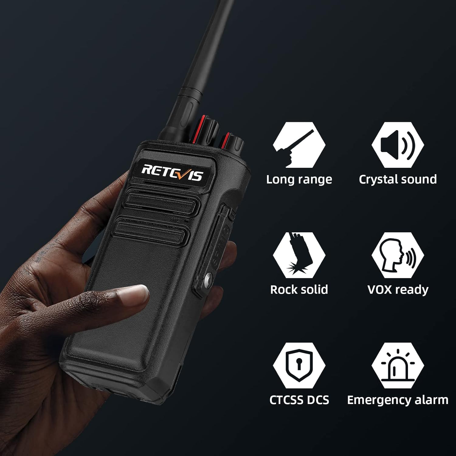 Retevis RB23 Waterproof Walkie Talkies with Earpiece,GMRS Two Way Radio Long Range,with 6 Way Multi Gang Charger,Heavy Duty Walkie Talkie for Business (6 Pack)