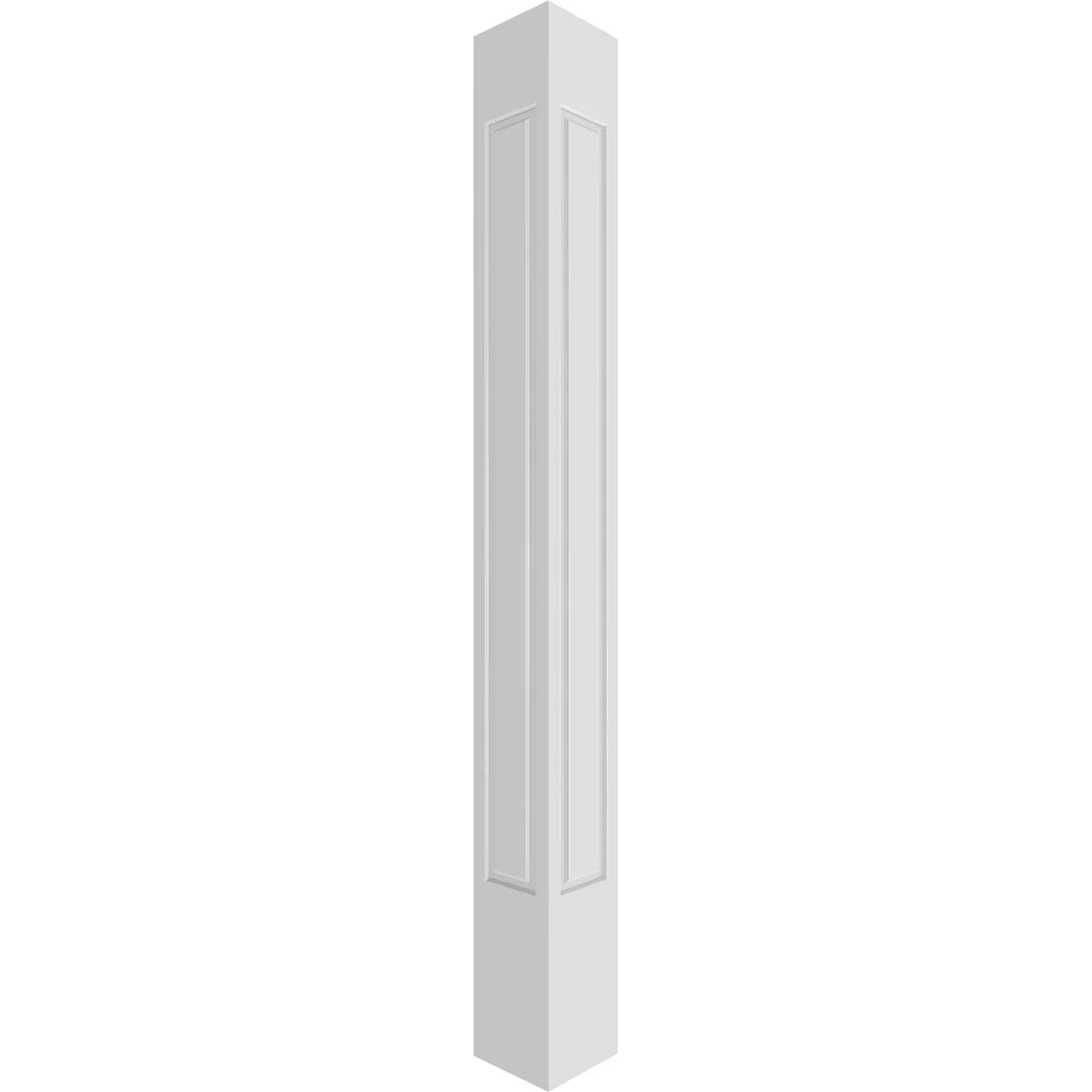 Ekena Millwork 10"W x 9'H Premium Square Non-Tapered Raised Panel PVC Endura-Craft Column Wrap Kit, Mission Capital & Base