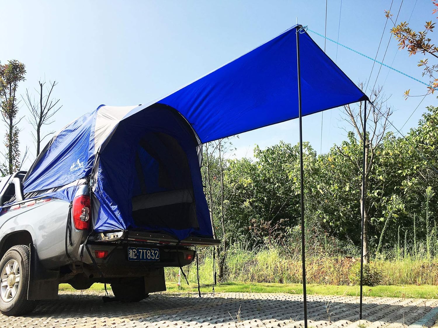 Hasika Truck Bed Tent for Camping 5-6.5 Foot with Floor Waterproof Double Layer Full Size Truck Short/Regular Bed