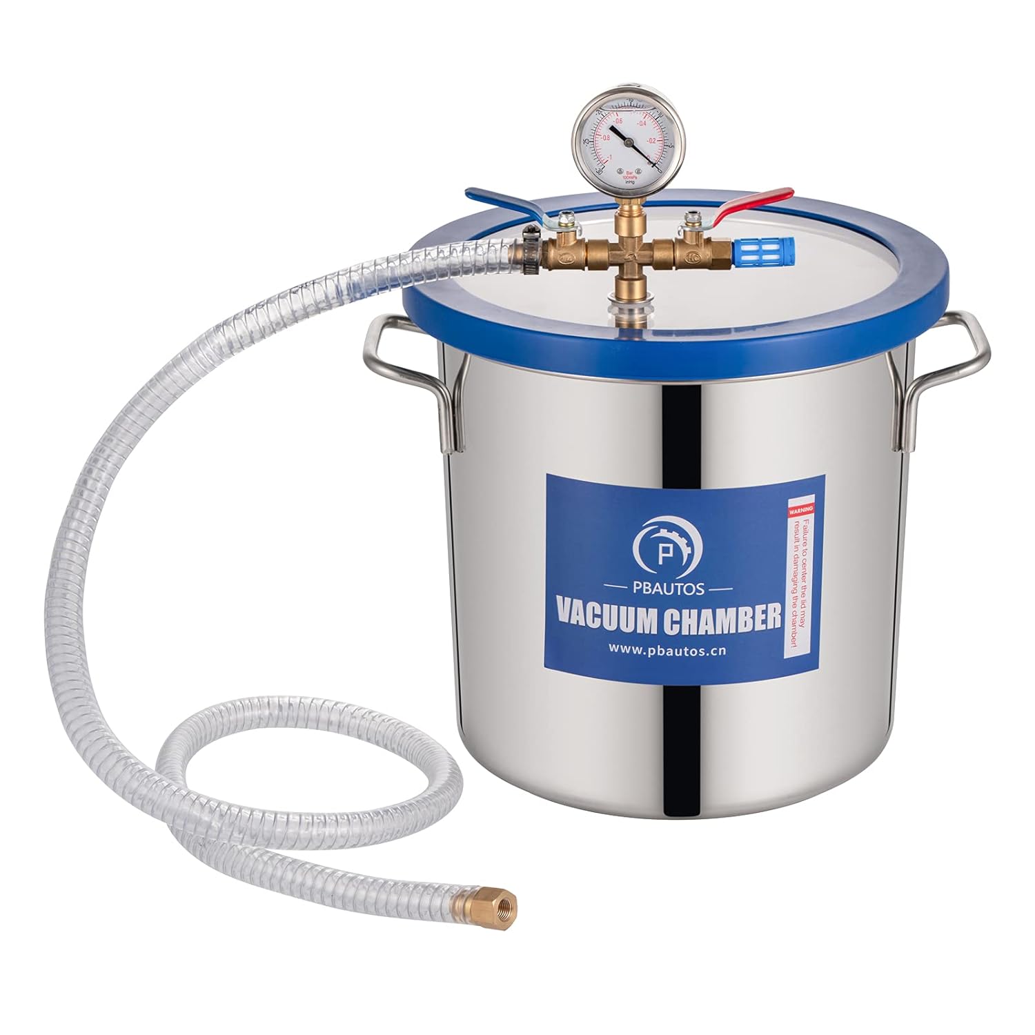 3 Gallon Vacuum Chamber with Pump, Stainless Steel Vacuum Degassing Chamber Kit, Degassing Chamber Kit with 4CFM 1/3HP Single Stage Vacuum Pump & Oil Not for Wood Stabilizing