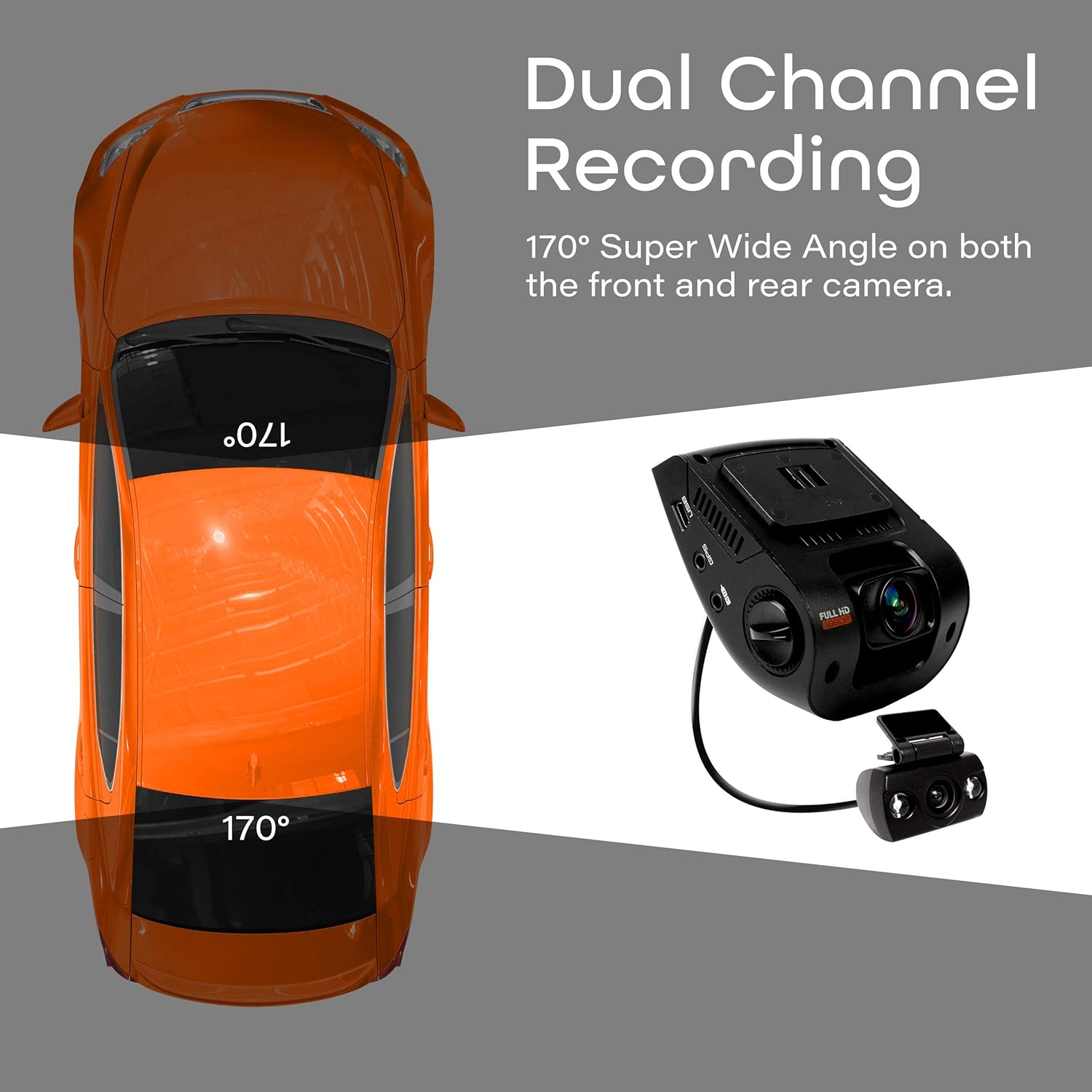 Rexing V1P 4K 2.4" LCD 2160p Front + 1080p Rear Wi-Fi 170° Wide Angle Dual Channel Dashboard Camera Recorder Car Dash Cam with Rear Cam, G-Sensor, WDR, Loop Recording Mobile App Supercapacitor （2021）