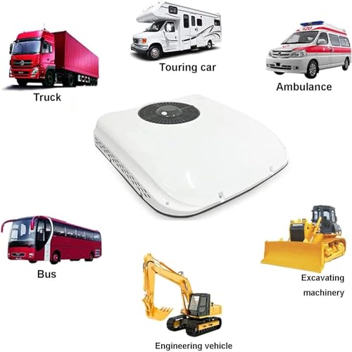 12V/24V Roof RV Air Conditioner, Electric RV Truck Camper, Top-mounted Integrated RV Air Conditioner, Non-duct, Quiet AC, for Automotive Camper Travel Trailer