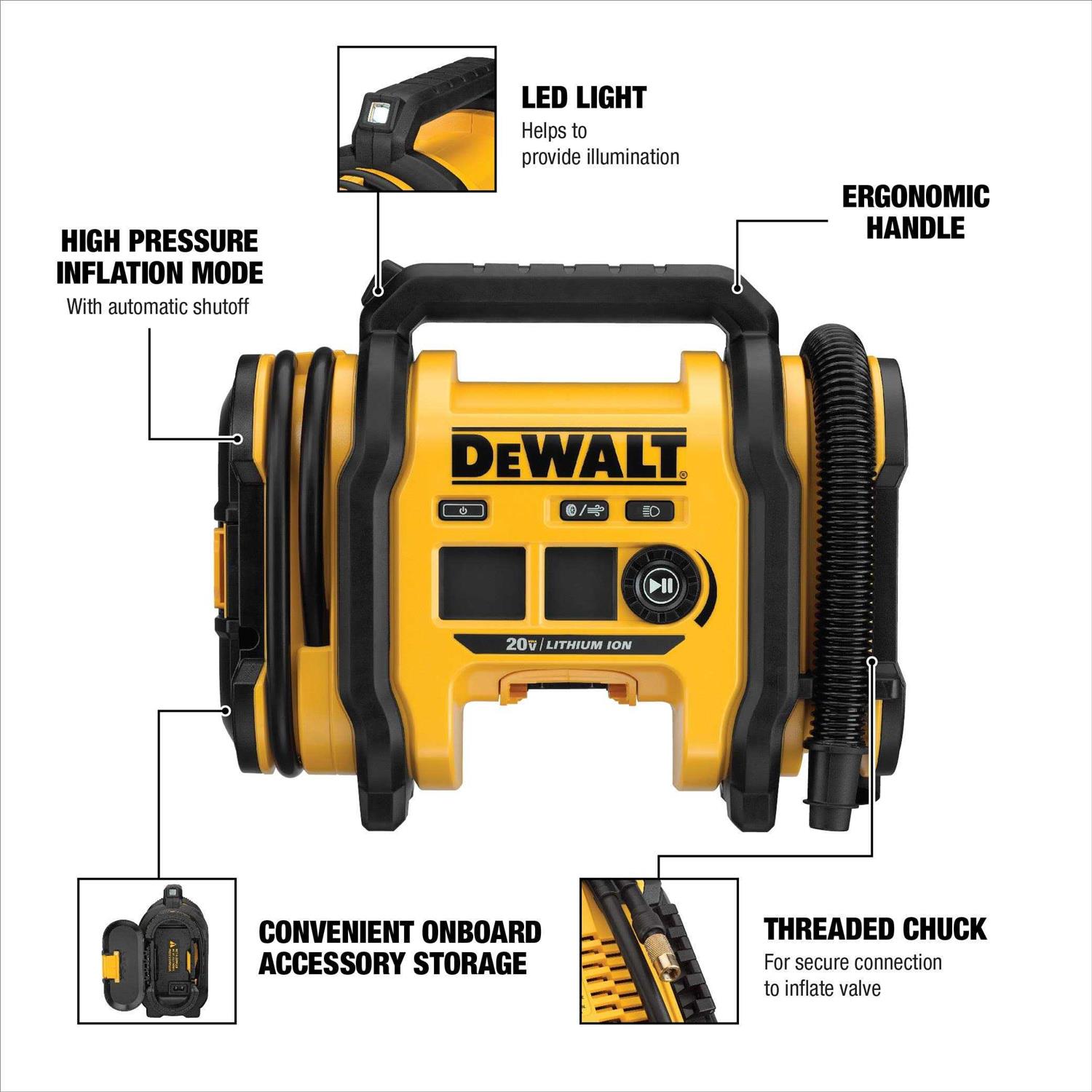 Dewalt DCC020IB 20V MAX Cordless Air Inflator - Sports Supplies Online Store