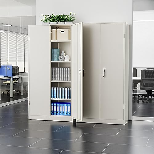 Incbruce 72” Metal Storage Cabinet, Garage Cabinets and Storage System with Doors and Shelves, Tall Lockable Tool Cabinet for Garage, Office, Home (Black)